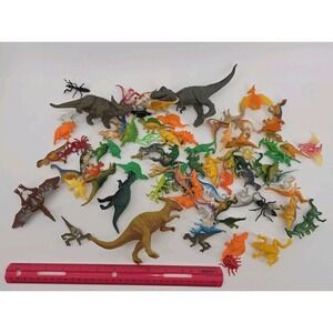 Large Lot  Rubber Plastic  DINOSAURS Toys Vintage